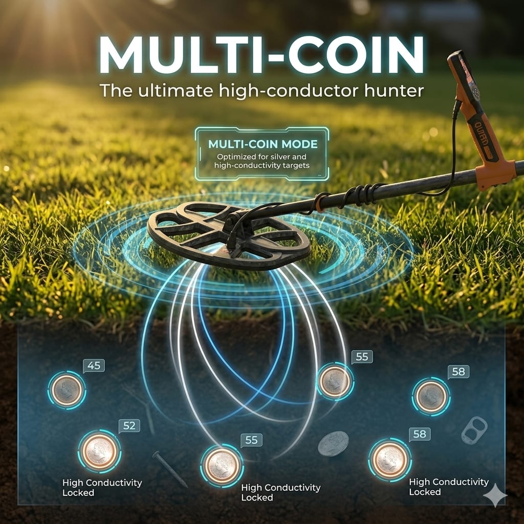 Multi Coin mode for high-conductivity coin targets