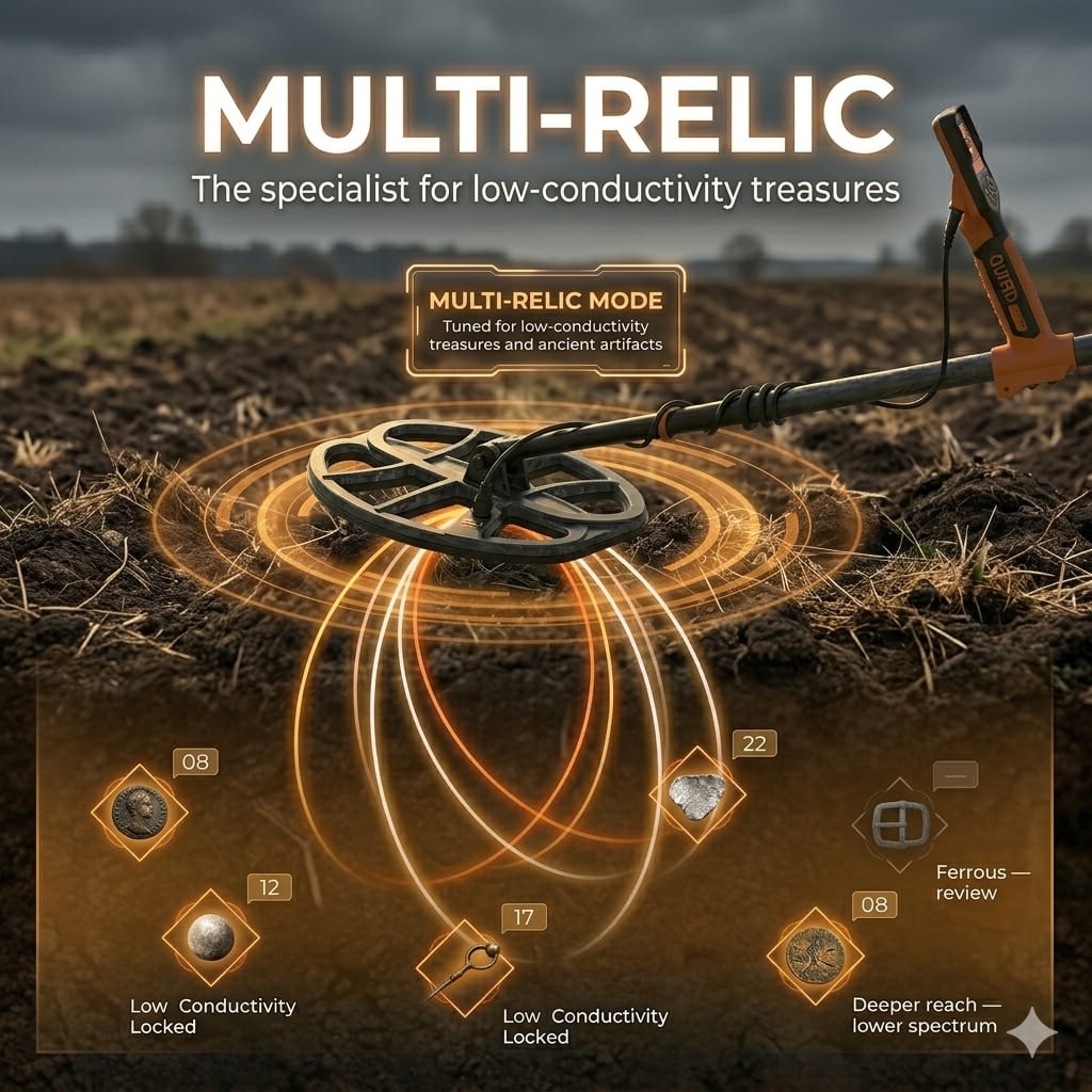 Multi Relic mode for low-conductivity treasures